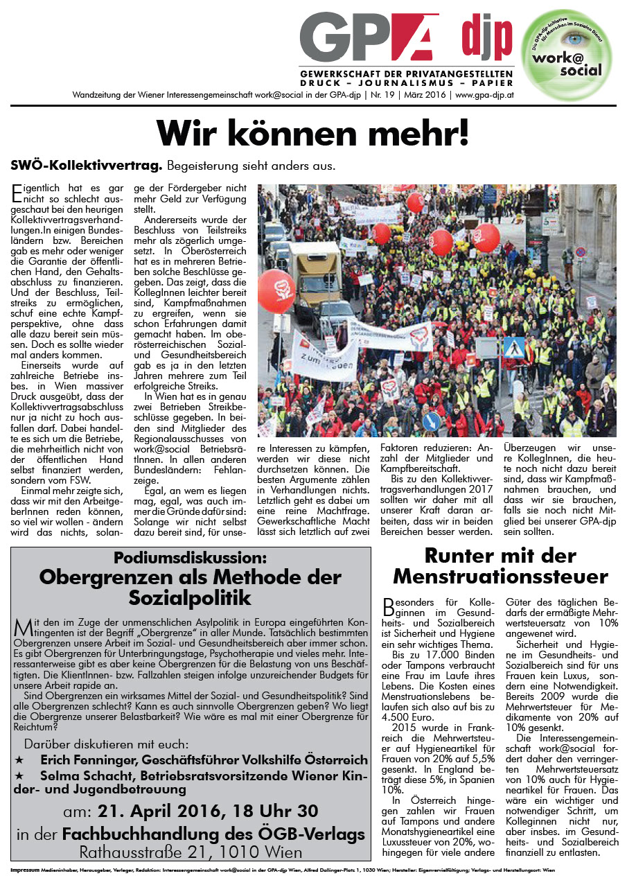 Wandzeitung work@social 19